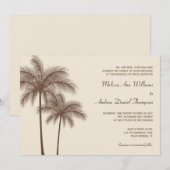 Bruine palmboom Tropische bruiloft Kaart (Voorkant / Achterkant)