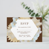 Bruine Pampagras en Orchideeën Trouw RSVP Kaart (Staand voorkant)