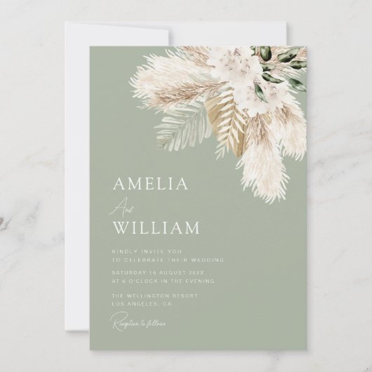 bruine pampas - bruiloft kaart (Voorkant)