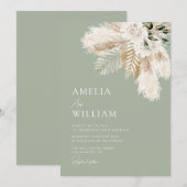 bruine pampas - bruiloft kaart (Voorkant / Achterkant)