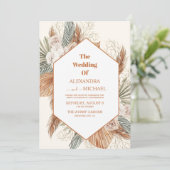 bruine pampas - bruiloft kaart (Staand voorkant)