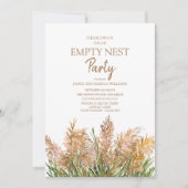 Bruine Pampas Grass Green White Empty Nest Party Kaart (Voorkant)