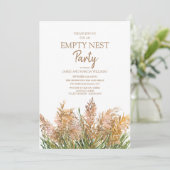 Bruine Pampas Grass Green White Empty Nest Party Kaart (Staand voorkant)