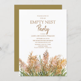 Bruine Pampas Grass Green White Empty Nest Party Kaart