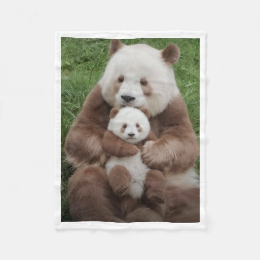 Bruine Pandas Moeder en Baby Deken (Voorkant)