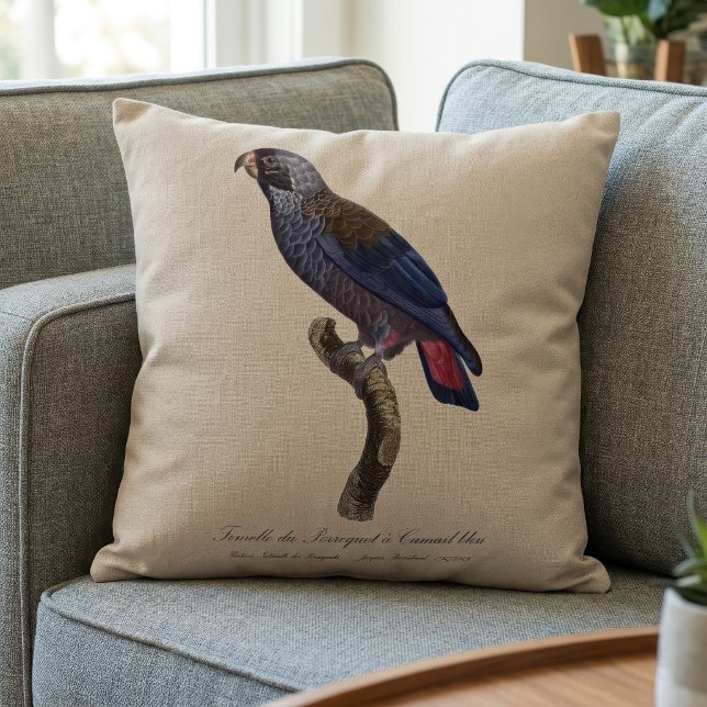 Bruine papegaai, Pionus fuscus Kussen (Dusky Parrot or Dusky Pionus, Pionus fuscus. Throw Pillow)