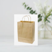 Bruine papieren zak briefkaart (Staand voorkant)