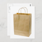 Bruine papieren zak briefkaart (Voorkant / Achterkant)