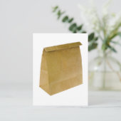 Bruine papieren zak briefkaart (Staand voorkant)