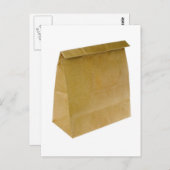 Bruine papieren zak briefkaart (Voorkant / Achterkant)