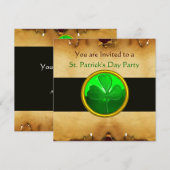 BRUINE PARCHMENT & GROENE SHAMROCK JEWEL, zwart Kaart (Voorkant / Achterkant)