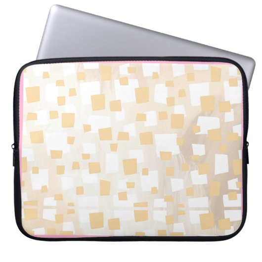 Bruine patroonzak laptop sleeve (Voorkant)