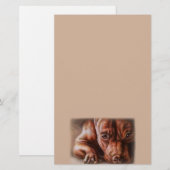 Bruine peerpunttekening van huisportret briefpapier (Voorkant / Achterkant)