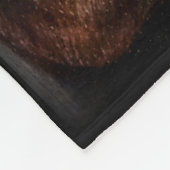 Bruine peerpunttekening van huisportret fleece deken (Hoek)