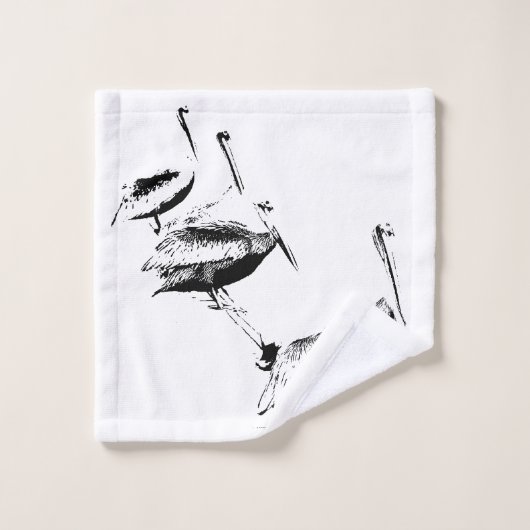 Bruine pelicaanse vogels Wildlife Harbour Bath Tow Bad Handdoek (Wasdoekje)