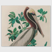 Bruine Pelican Birds of America Audubon Print Cadeaupapier (Vlak)