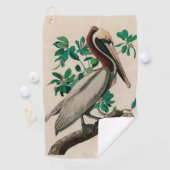 Bruine Pelican Birds of America Audubon Print Golfhanddoek (Insitu)