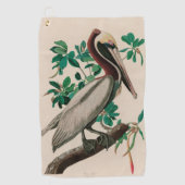 Bruine Pelican Birds of America Audubon Print Golfhanddoek (Voorkant)