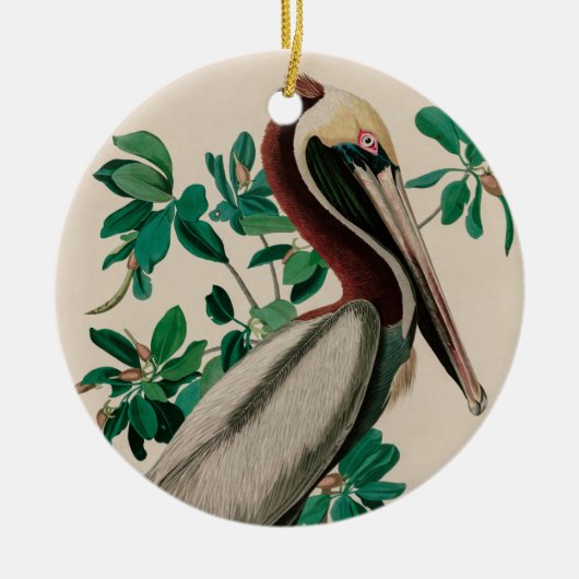 Bruine Pelican Birds of America Audubon Print Keramisch Ornament (Voorkant)
