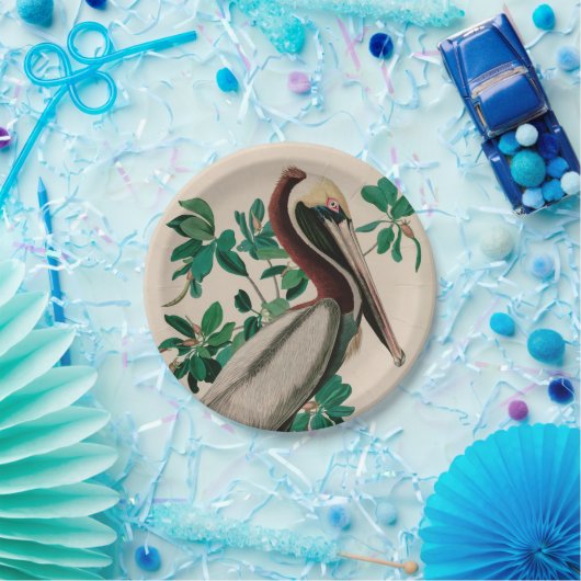 Bruine Pelican Birds of America Audubon Print Papieren Bordje (Feest)