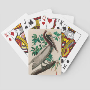 Bruine Pelican Birds of America Audubon Print Pokerkaarten
