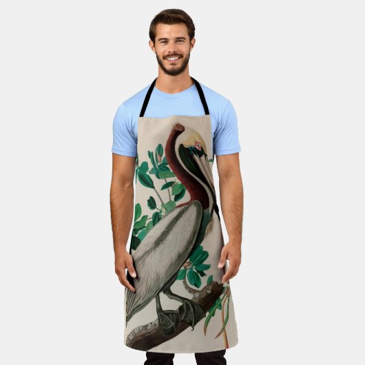 Bruine Pelican Birds of America Audubon Print Schort (Gedragen)