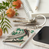 Bruine Pelican Birds of America Audubon Print Sleutelhanger (Voorkant Rechts)