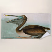 Bruine Pelican Birds of America Audubon Print Strandlaken (Voorkant)