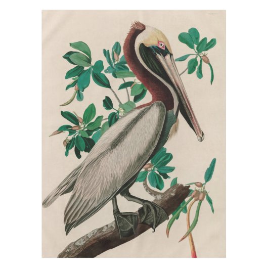 Bruine Pelican Birds of America Audubon Print Tafelkleed (Voorkant)