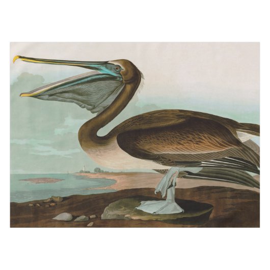 Bruine Pelican Birds of America Audubon Print Tafelkleed (Voorkant (Horizontaal))