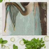 Bruine Pelican Birds of America Audubon Print Theedoek (Gevouwen)