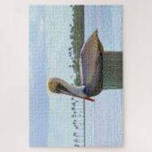 Bruine Pelican en palmbomen Legpuzzel (Verticaal)