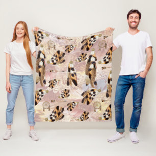 Bruine Pelican- of Hawk-veren Fleece Deken