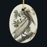 Bruine Pelican van Audubon Keramisch Ornament<br><div class="desc">Een mooie bruine Pelican staat in dit kunstschilderij van John James Audubon.</div>