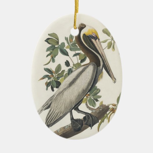Bruine Pelican van Audubon Keramisch Ornament (Voorkant)