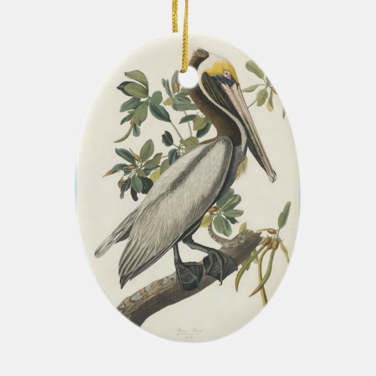 Bruine Pelican van Audubon Keramisch Ornament (Achterkant)