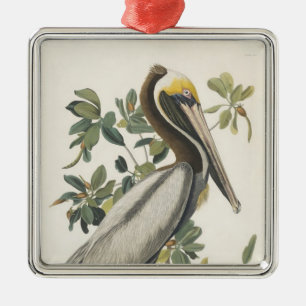 Bruine Pelican van Audubon Metalen Ornament