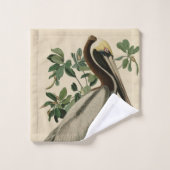 Bruine Pelican van de Amerikaanse vogels van Audub Bad Handdoek (Wasdoekje)