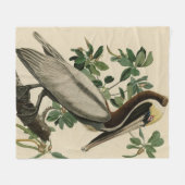 Bruine Pelican van de Amerikaanse vogels van Audub Fleece Deken (Voorkant (Horizontaal))