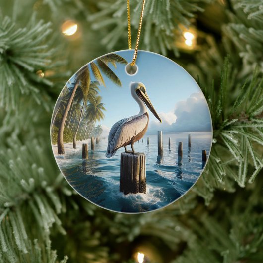 Bruine Pelikaan Aandenken Keramisch Ornament