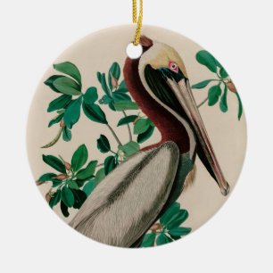 Bruine Pelikaan Birds of America Audubon Print Keramisch Ornament