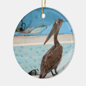 Bruine Pelikaan | Cabo San Lucas Keramisch Ornament (Links)