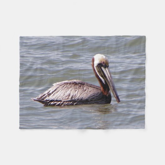 Bruine Pelikaan fleece deken (Voorkant (Horizontaal))