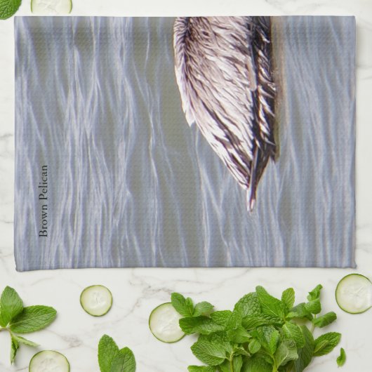 Bruine Pelikaan keukenhanddoek (Gevouwen)