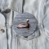 Bruine Pelikaan knop Ronde Button 4,0 Cm (In situ)