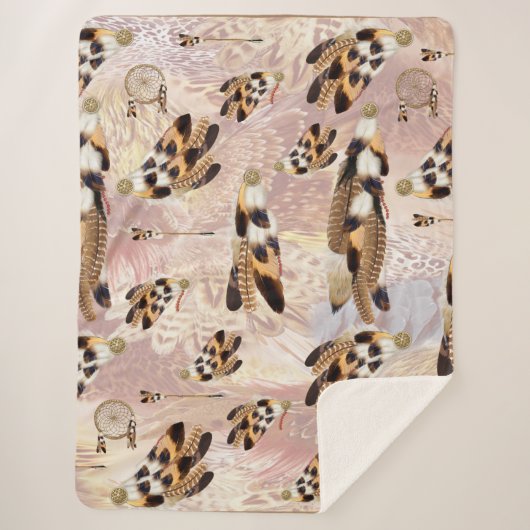 Bruine pelikaan- of havikveren sherpa deken (Voorkant)