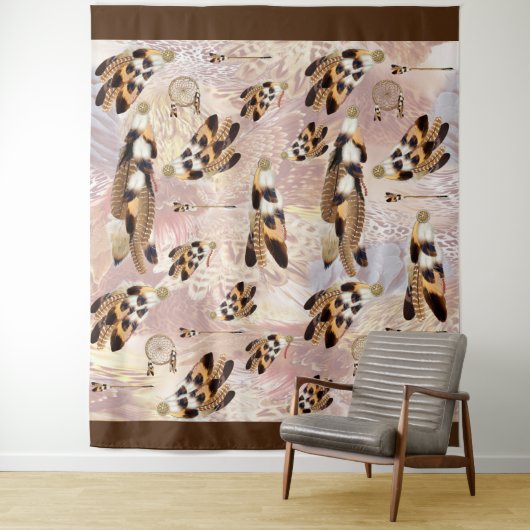 Bruine pelikaan- of havikveren wandkleed (In situ)