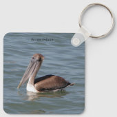 Bruine Pelikaan sleutelhanger (Achterkant)