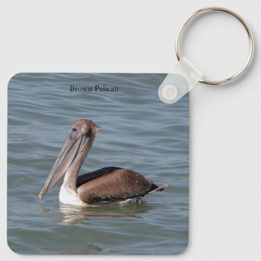 Bruine Pelikaan sleutelhanger (Achterkant)