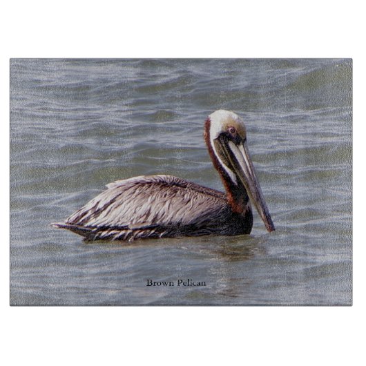 Bruine Pelikaan snijplank (Voorkant)